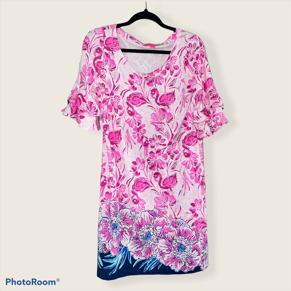Lilly Pulitzer Lula Dress Coral Reef Flamingle